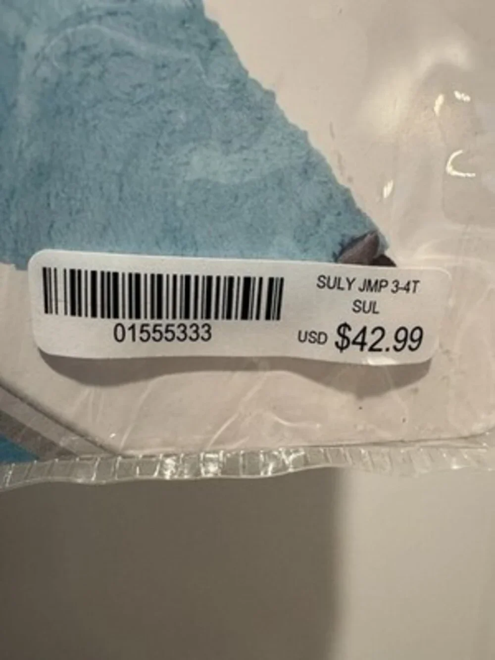 Spirit Disney Pixar Monsters Inc Sulley Toddler Hooded Costume 3T-4T